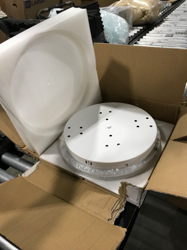 Photo 1 of Shine LUEST Modern LED Ceiling Light, Dimmable LED Chandelier Flush Mount Ceiling Lights, Remote Control Acrylic Ring Ceiling Lamp Fixture for Living Room Dining Room Bedroom (White, 8 Rings)