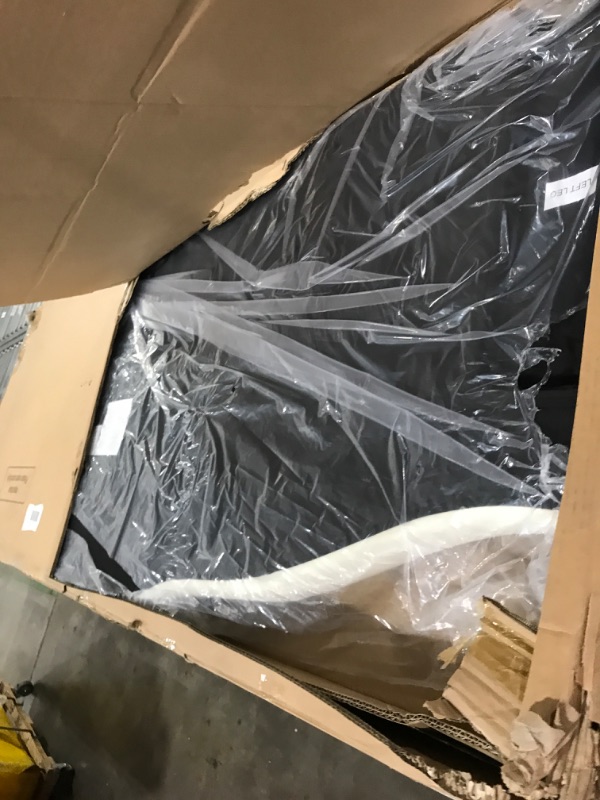 Photo 1 of 24KF Upholstered Button Tufted King Headboard with Nailhead Trim, Soft Velvet Fabric Headboard King/California King 6031-K-Cream