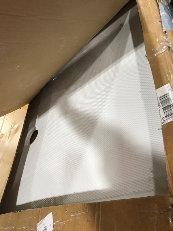 Photo 1 of CKB 60 in. L x 36 in. W Center Drain Shower Base, Single Threshold Shower Pan with Slip Resistant Textured Surface, White Acrylic shower Pan