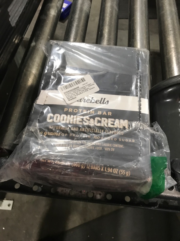 Photo 1 of Barebells Protein Bars Cookies & Cream - 12 Count, 20g High Protein Treats - Chocolate Nutrition Bar with 1g Total Sugars - On-The-Go Breakfast or Post-Workout Snack exp 6 2025