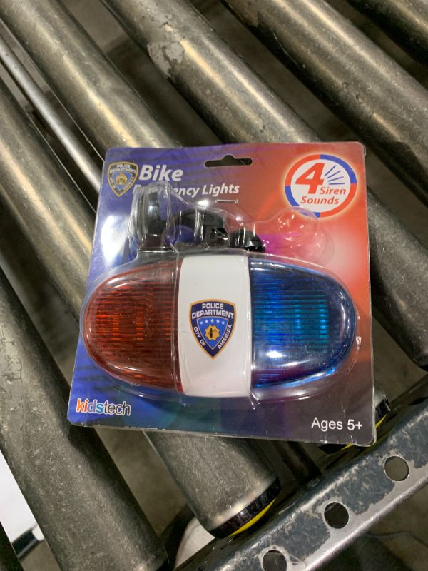 Photo 1 of Kids Tech Bike LED Light - Police Sound Light Electronic Horn - Bicycle Siren, 5 LED Light 4 Sounds Trumpet, Warning Safety Light, Waterproof Bicycle Lights Accessories, (Batteries Not Included)
