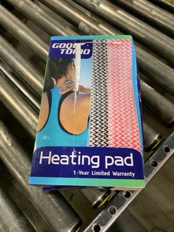 Photo 1 of GOQOTOMO Plume Heating Pad for Back Pain Relief- 12" x 24"12 Heat Levels, 8 Timers Stay on, Holiday Gifts for All, Machine Washable -FWL (Blue)