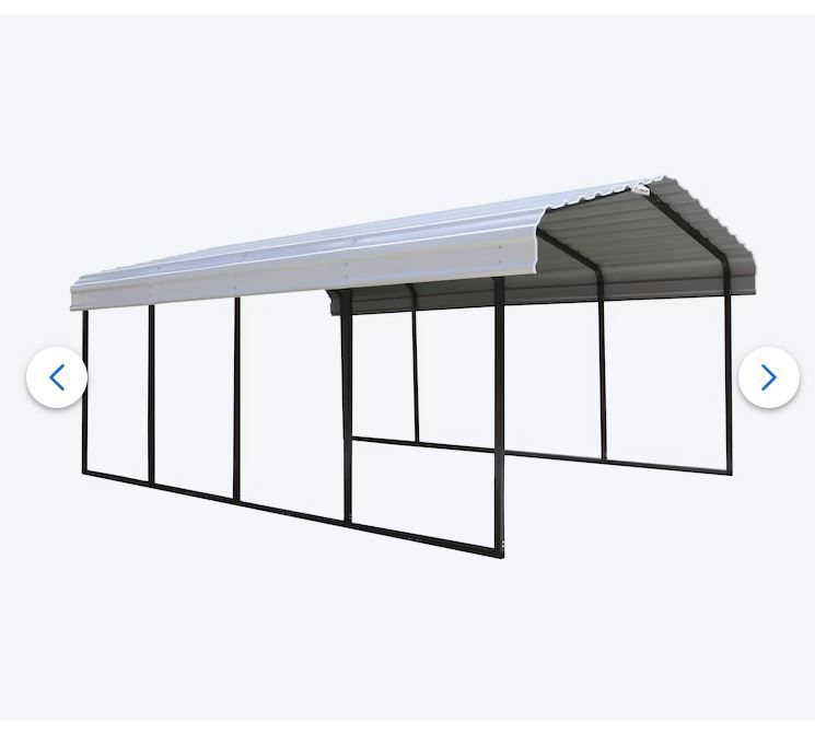 Photo 1 of Arrow 12-ft W x 20-ft L x 7-ft H Eggshell Metal Carport with Metal Roof