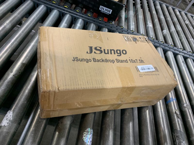 Photo 1 of JSungo Backdrop Stand, Adjustable 10x7.5 FT Background Stand Backdrop for Parties, Photo Video Studio, Portable Photography Backdrop Stand with Carrying Bag, 6 Backdrop Clamps, and 2 Stand Bags