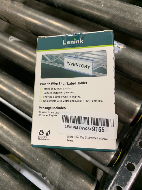 Photo 1 of Lenink 30Pcs Wire Shelf Label Holders,Plastic Wire Rack Label Holder,Compatible with Metro 1-1/4in Shelves,Label Area 3in Lx1.25in H (Label Paper Insert Included)