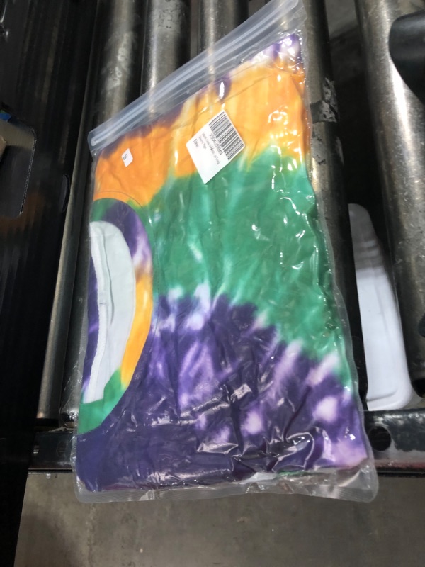 Photo 1 of Mardi Gras Sweatshirt for Women Carnival Party Shirt Fat Tuesday Sweater Funny Holiday Tie Dye Long Sleeve Tops small 
