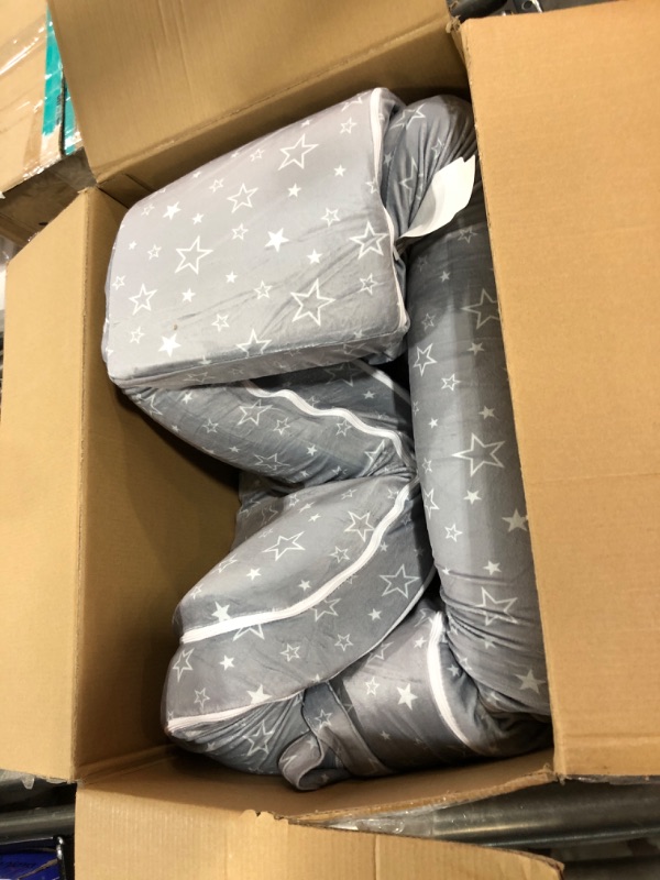 Photo 1 of REAWUL Foldable Toddler Travel Bed, Portable Folding Floor Bed with Washable Cover,Soft and Safe Foam Crib,Grey
