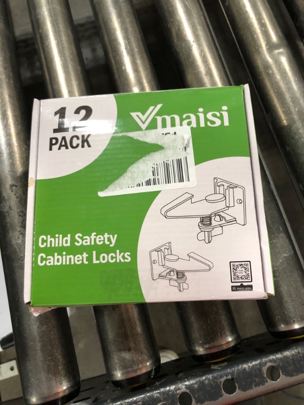 Photo 1 of 12 Pack Cabinet Locks Child Safety Latches - Vmaisi Baby Proofing Cabinets Drawer Lock with Adhesive Easy Installation - No Drilling or Extra Screws (White)