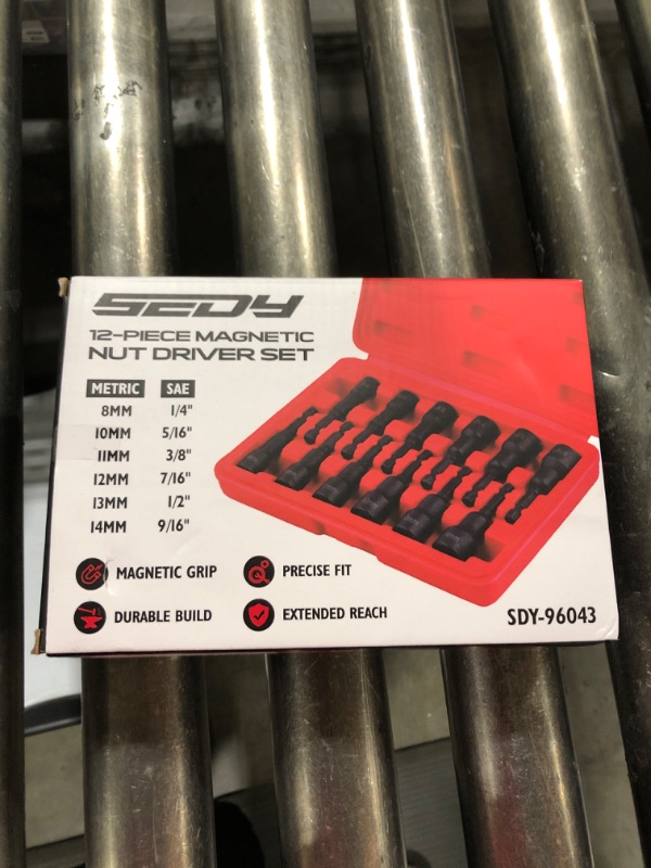 Photo 1 of 12-Piece Magnetic Nut Driver Set - Premium Impact Power Hex Nut Driver Drill Bit Master Kit, SAE & Metric, 1/4-Inch Quick-Change