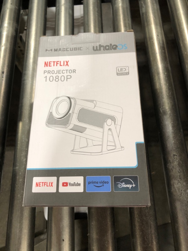 Photo 1 of [Netflix-Licensed] Magcubic Mini Projector with Wifi and Bluetooth, Portable Smart 1080P Projector with 4K Support, Auto Keystone, Voice Control, Built-in Apps HY320 NTV (White)
