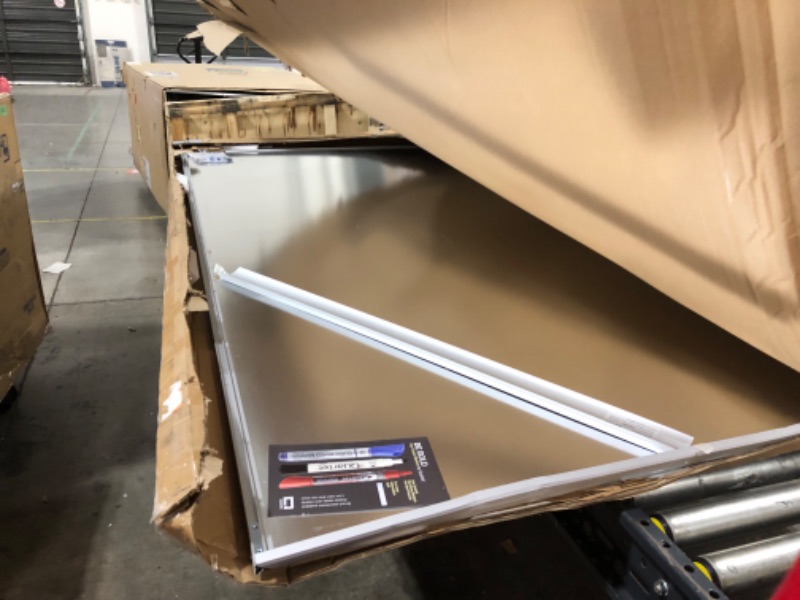 Photo 1 of Quartet Whiteboard, Dry Erase Board, Magnetic, 8' x 4', Nano-Clean Surface Resists Ink Stains, Accessory Tray and 1 Dry Erase Marker, Silver Aluminum Frame (SM538)