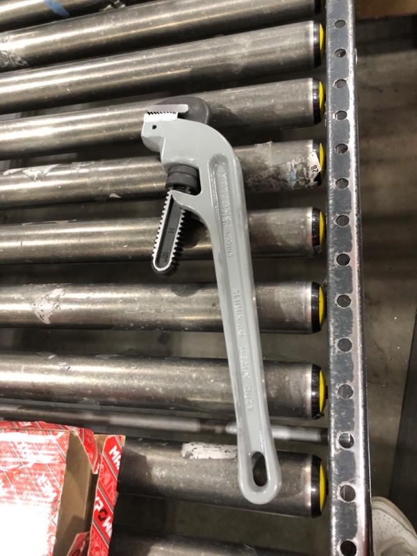 Photo 1 of MAXPOWER 18-inch Pipe Wrench, Heavy Duty End Pipe Wrench Aluminum 45 Degree Angled Plumbing Wrench