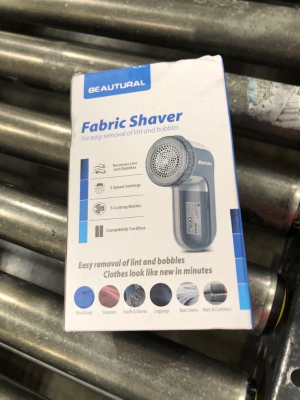 Photo 1 of BEAUTURAL Fabric Shaver and Lint Remover, Sweater Defuzzer with 2-Speeds, 2 Replaceable Stainless Steel Blades, Battery Operated, Remove Clothes Fuzz, Lint Balls, Pills, Bobbles Gray