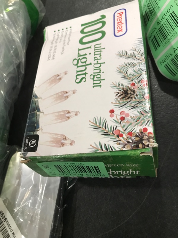 Photo 1 of PREXTEX 100 Count Clear Easter Lights - 20 ft Ultra Bright String Lights with Green Wire for Indoor and Outdoor Use, Christmas Trees, Holidays, Patios and Garden
