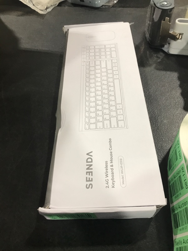 Photo 1 of seenda Rechargeable Wireless Keyboard Mouse, Ultra Thin Low Profile Wireless Keyboard and Mouse with Number Pad, Quiet Portable Combo Compatible for Windows XP/7/8/10/11/11 Pro, Black and Grey