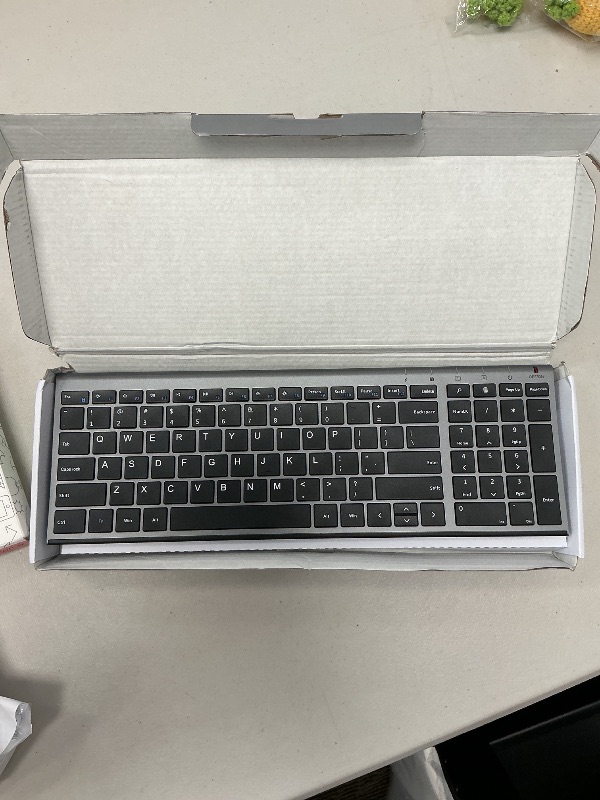 Photo 1 of seenda Rechargeable Wireless Keyboard Mouse, Ultra Thin Low Profile Wireless Keyboard and Mouse with Number Pad, Quiet Portable Combo Compatible for Windows XP/7/8/10/11/11 Pro, Black and Grey