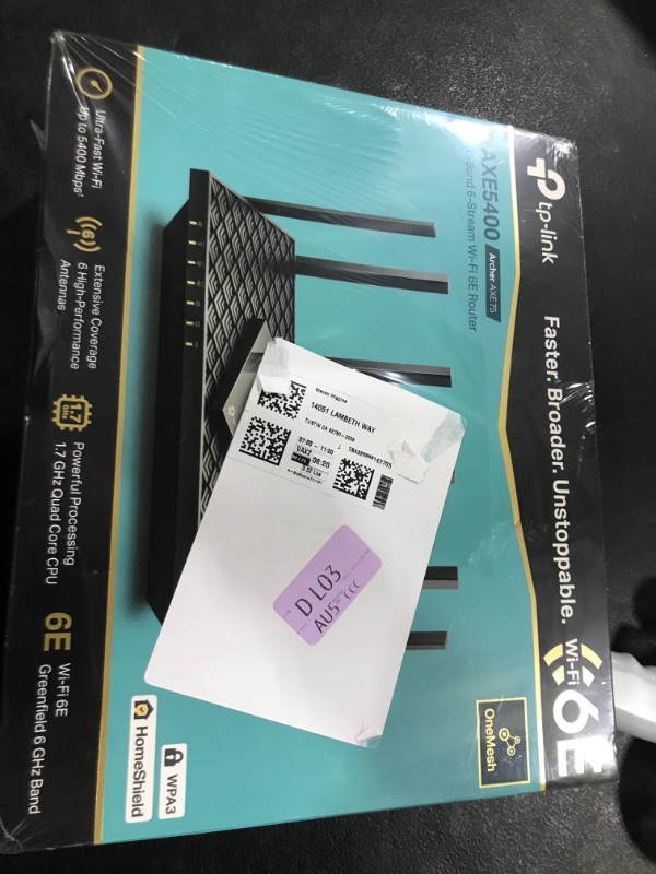 Photo 1 of TP-Link AXE5400 Tri-Band WiFi 6E Router (Archer AXE75)- Gigabit Wireless Internet Router, ax Router for Gaming, VPN Router, OneMesh, WPA3, Black