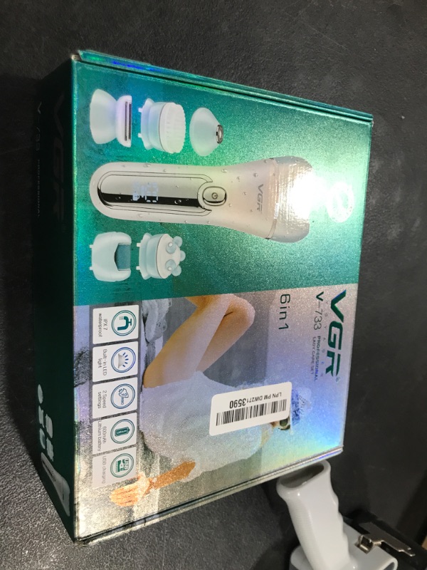 Photo 1 of Epilator for Women, 6 in 1 Hair Removal Epilator, Shaver, Face Razor, Facial Brush, Face Massage and Body Exfoliator,IPX7 Waterproof Rechargeable Hair Removal for Women, 2 Speeds