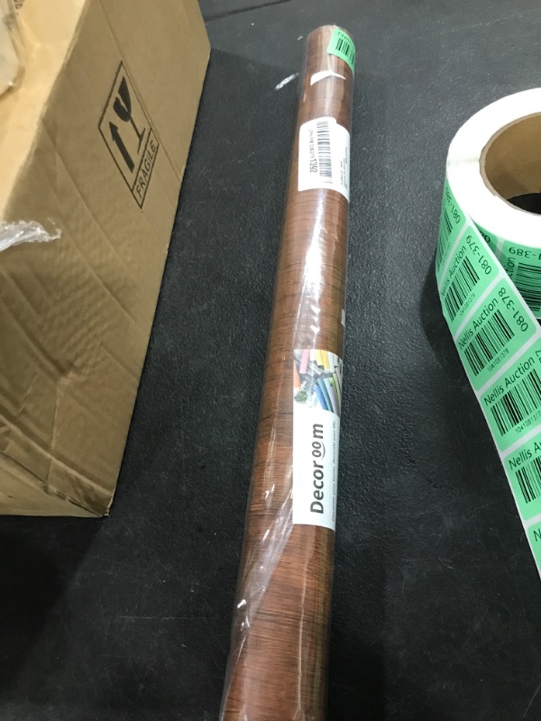 Photo 1 of Decoroom Peel and Stick Wood Grain Contact Paper 17.71"x118" Brown Wooden Look Wall Paper Self-Adhesive Wood Wallpaper Removable Vinyl Film Easy to Apply for Old Furniture Kitchen Cabinets Countertop