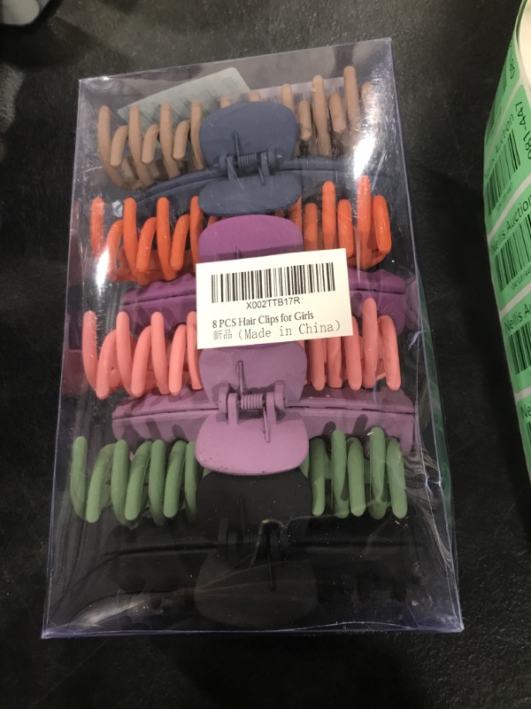 Photo 1 of 8 Pcs Hair Clips Large Claw Hair Clips for Thick Hair No Slip, Strong Hold Big Hair Claw Banana Hair Claw Clips for Women and Girls Hair Accessories Gifts