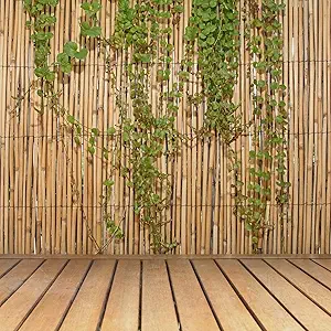 Photo 1 of FOREVER BAMBOO Jumbo Reed Bamboo Screen Fencing Privacy Fence Backyard Divider Decorative Reed Garden Fencing, Natural 6 ft H x 16 ft L