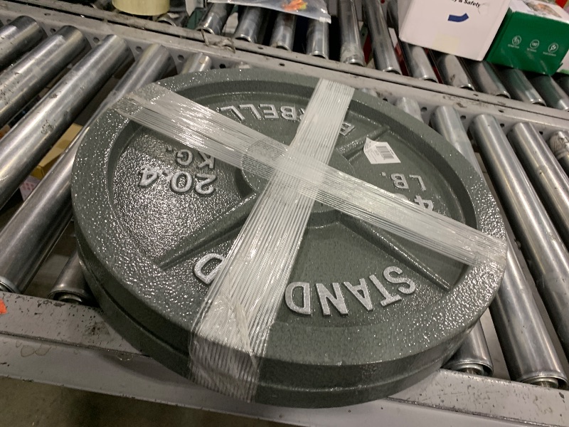 Photo 1 of CAP Barbell 45 lb Gray Olympic Weight Plate, 2 pack