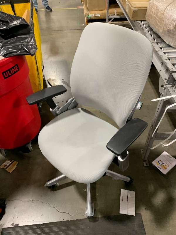 Photo 1 of Steelcase Leap Office Chair V2 - Ergonomic Work Chair with Wheels for Carpet Flooring - Work Chair Supports Unique Body Shape - with Natural Glide System & Liveback Technology - Nickel Gray Fabric