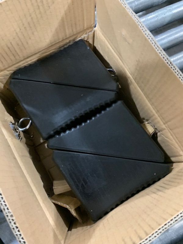 Photo 1 of AFA Tooling - Heavy Duty Rubber Wheel Chocks w/Eyebolt Tie Off Handles - RV Wheel Chock for Front & Back Tires - Quick Grip Ribbed Design - Great for Your Camper, Trailer, RV, Truck, Car, ATV - 4 Pack
