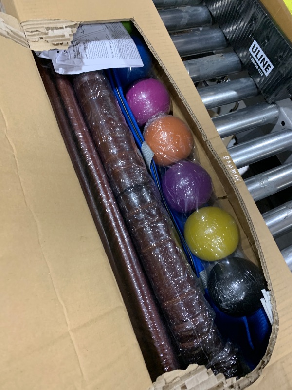 Photo 1 of SpeedArmis Croquet Set for Adults - 8 Players Croquette Kit with 35In Deluxe, 32In Regulation Size Rubber Wood Mallets, Colored PE Ball, Wickets, 24In End Stakes, Lawn Backyard Game for Families