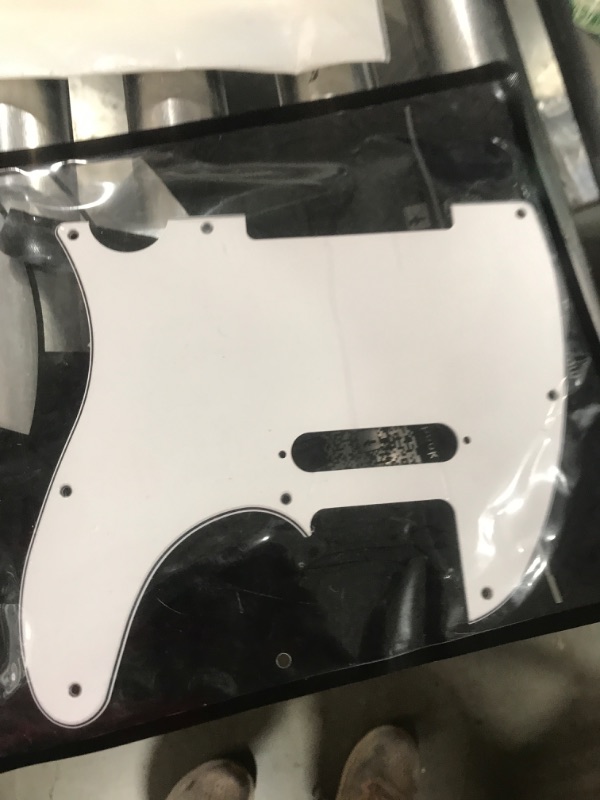 Photo 1 of FLEOR 8 Hole TL Pickguard Scratch Plate with Pickguard Screws Set Fit USA/MX Standard TL Style Pickguard Replacement, 3Ply White