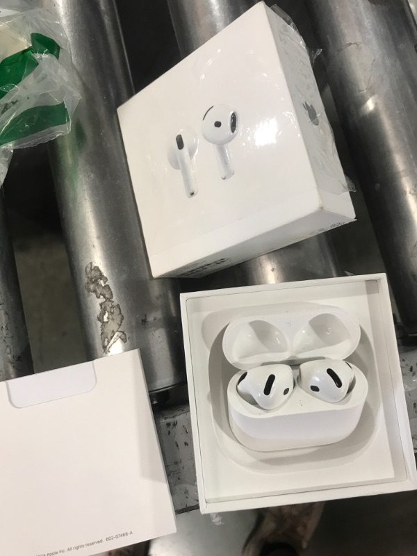 Photo 1 of Apple AirPods 4 Wireless Earbuds, Bluetooth Headphones, Personalized Spatial Audio, Sweat and Water Resistant, USB-C Charging Case, H2 Chip, Up to 30 Hours of Battery Life, Effortless Setup for iPhone