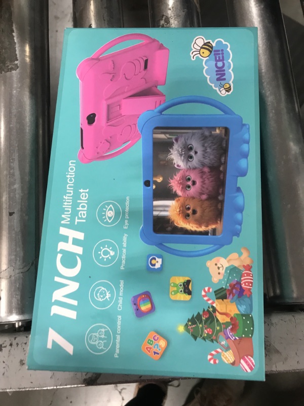 Photo 1 of Android 14 Kids Tablet, 7 inch Tablet for Kids, 4GB RAM 32GB ROM Toddler Tableta with Case, Quad-core Processor, 1024*600 IPS Screen, Parental Control, Dual Camera, IWAWA APP Children Tableta for Boys