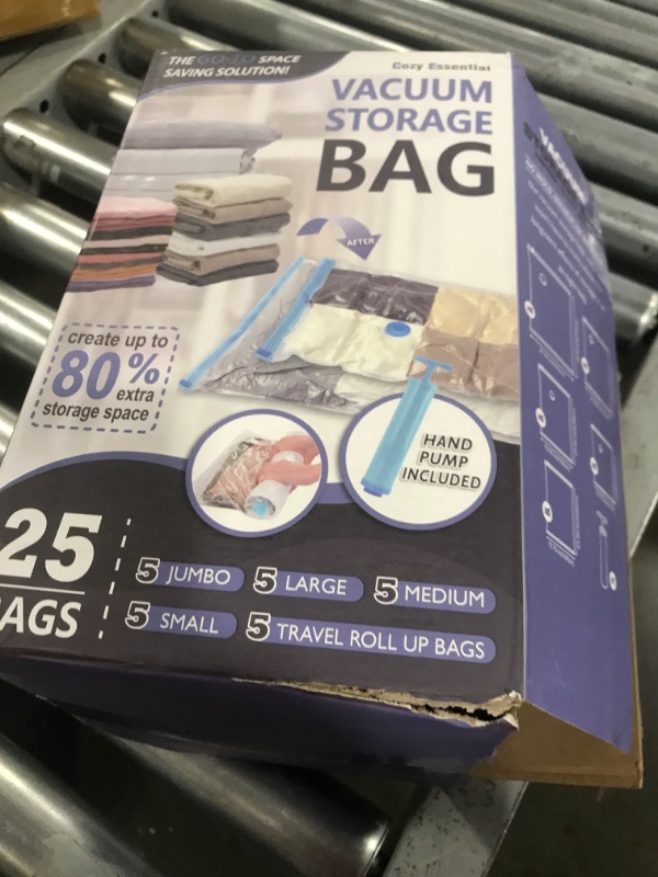 Photo 1 of 25 Pack Vacuum Storage Bags, Space Saver Vacuum Storage Bags, Vacuum Seal Bags for Clothing, Clothes, Comforters and Blankets, Hand Pump Included