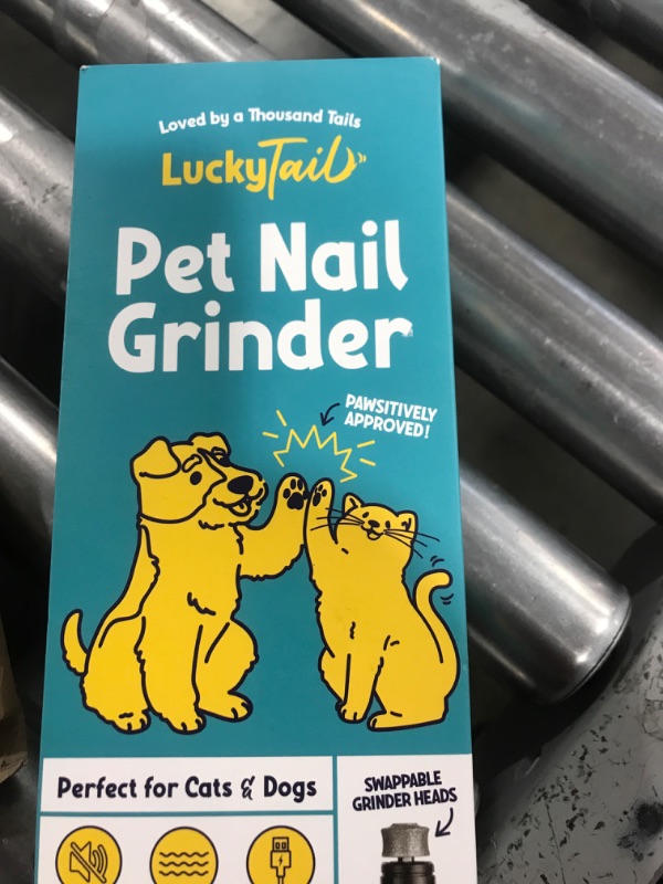 Photo 1 of LuckyTail Pet Nail Grinder for Dogs and Cats - Super Quiet and Low Vibration Electric Dog Nail Grinder with 2 LED Lights - USB Rechargeable and Cordless - 2 Speeds - Small to Large Pets