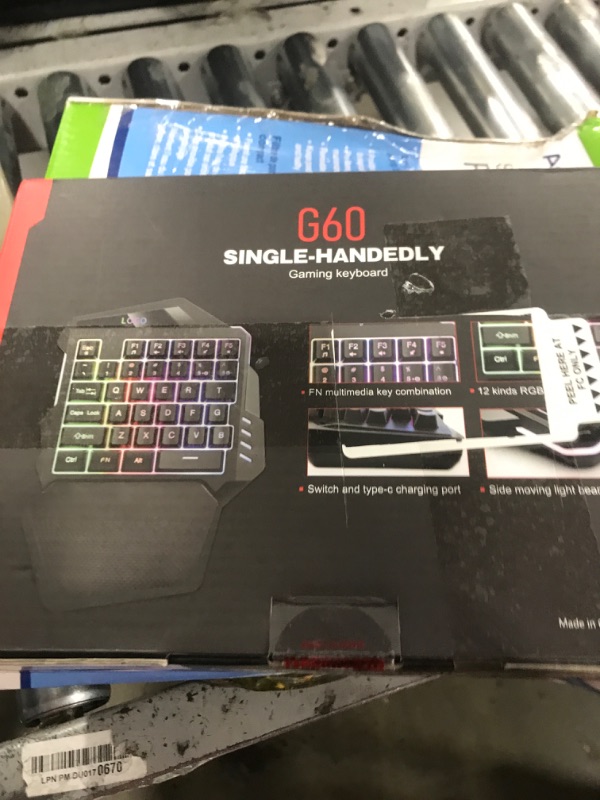 Photo 1 of RedThunder Wireless One-Handed Gaming Keyboard, 2.4Ghz RGB Backlit Mini Gaming Keypad, Rechargeable 2000mAh Battery for PC Gamer