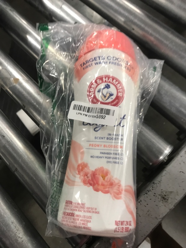 Photo 1 of ARM & HAMMER Light In-Wash Scent Booster, No Heavy Perfumes, No Dyes, No Parabens, Peony Blossom Scent, 24 Oz