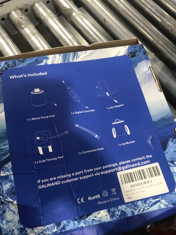 Photo 1 of GALINAND Cold Therapy Machine, Ice Machine for Knee Care After-Surgery, Knee Replacement Recovery Equipment Aids Pack, Cryotherapy System w/Compression Wrap Pad for Ankle, Foot, ACL Relief