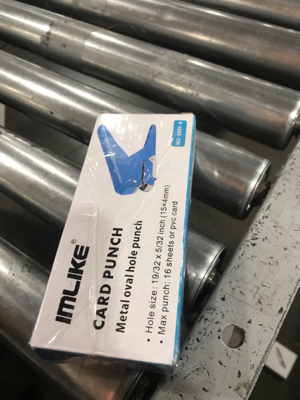 Photo 1 of Handheld Badge Slot Hole Punch: Imlike Card Punch with Garbage Collector, Slot Puncher for PVC ID Card, Business Card, Name Tag and Luggage tag, 19/32" x 5/32" Hole, All Metal Construction