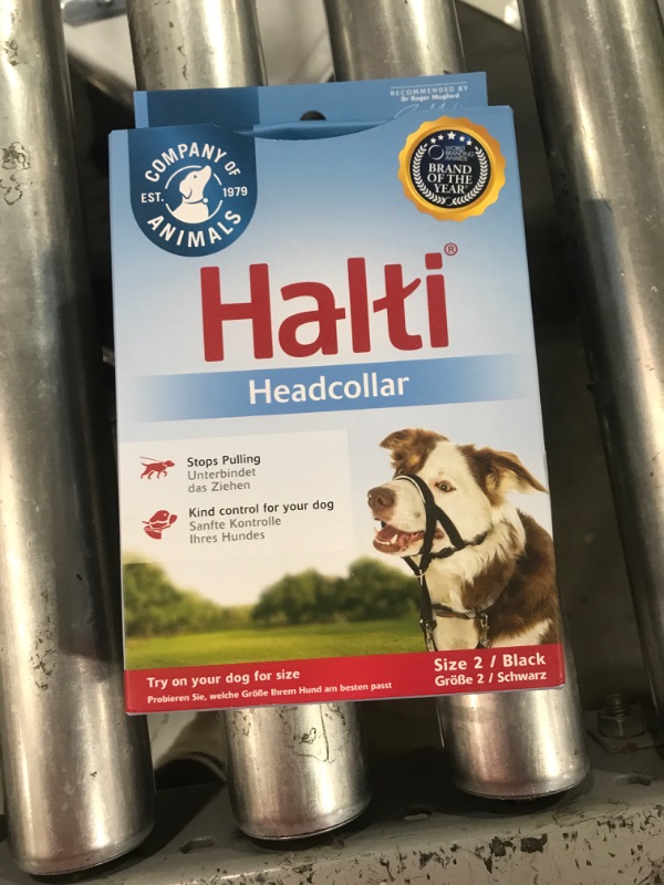 Photo 1 of HALTI Headcollar - To Stop Your Dog Pulling on the Leash. Adjustable, Reflective and Lightweight, with Padded Nose Band. Dog Training Anti-Pull Collar for Medium Dogs (Size 2, Black)