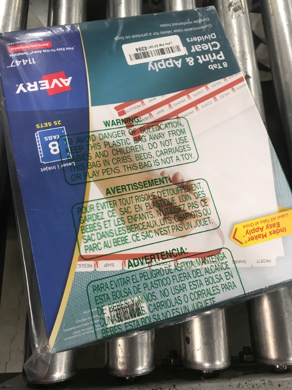 Photo 1 of Avery 8-Tab Binder Dividers, Easy Print & Apply Clear Label Strip, Index Maker, White Tabs, 25 Sets (11447)