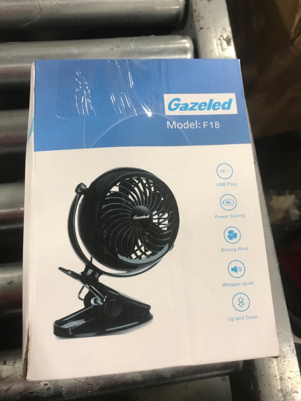 Photo 1 of Gazeled Battery Operated Fans, Stroller Fan Battery Operated, Portable Battery Powered Fan with Clip, 5 Inch Cordless Fan for Camping, Mini Quiet Personal Fan for Bed, Car, 8 Free AA Batteries