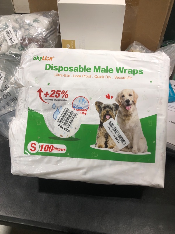 Photo 1 of Dog Diapers Male Disposable Super Absorbent, 100 Count, Male Dog Wraps Leak Proof, Ultra Dry & Breathable, Small