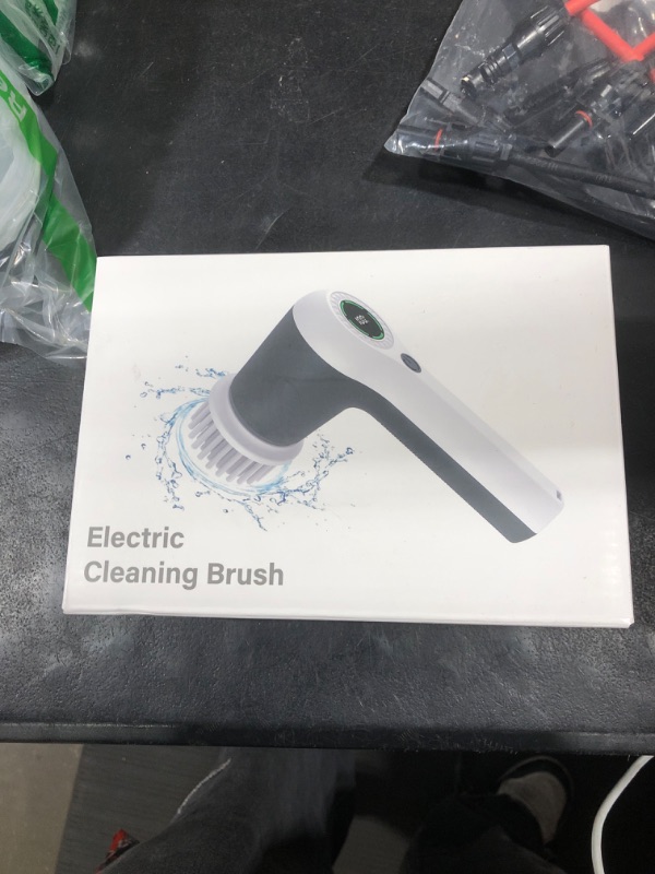 Photo 1 of PUFTEM Electric Spin Scrubber, Cordless Shower Scrubber with Battery Level Display, 2 Speeds Electric Scrubber for Cleaning with 6 Replaceable Heads, Cleaning Brush for Bathroom/Sink/Window