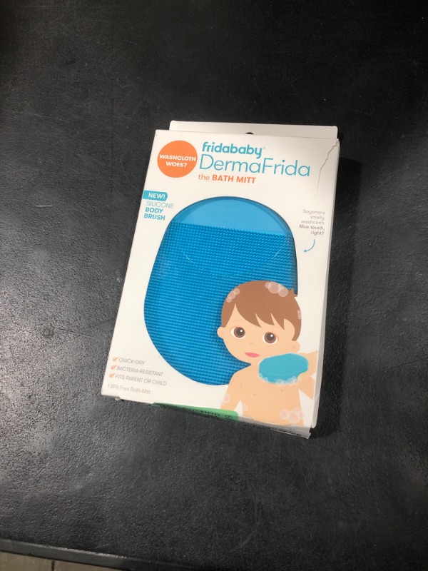 Photo 1 of Frida Baby DermaFrida the Bath Mitt | Toddler Quick-Dry Body Bath Brush, Silicone, Replacement to Kid's Washcloth | Fits Both Parent or Child for Early Stage Development