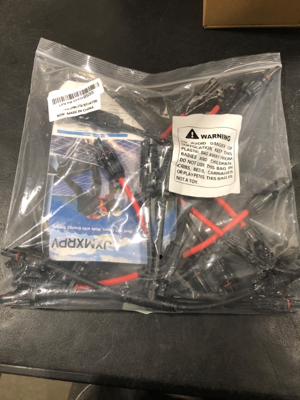 Photo 1 of JXMXRPV 4 Pair Solar Connectors for 2 Solar Panels,Tool-Free Solar Panels Connectors 10awg, Waterproof Solar Panel Splitter, 1 to 2 T Branch Parallel Adapter for Solar Cable Extension