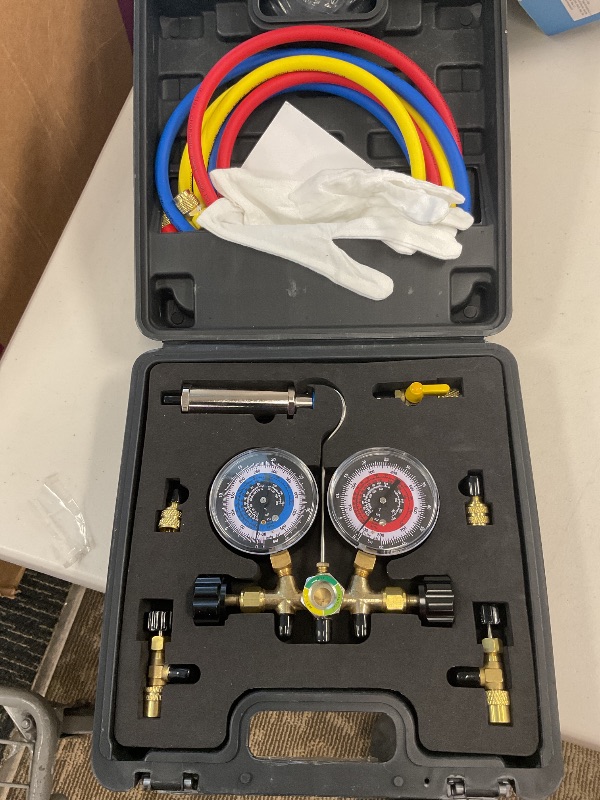 Photo 1 of Lichamp HVAC R410a Gauges with Liquid Vaporizer, Vapor Charging Manifold Gauge Set for 410A R404a R22 R32, R41013
