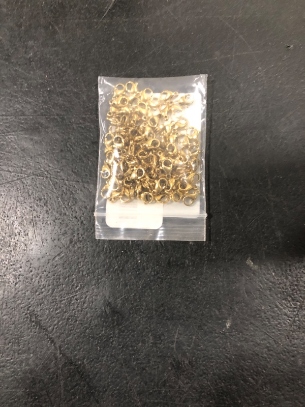 Photo 1 of 100PCS Gold Lobster Clasps 9mm 18K Gold PVD Plated Stainless Steel Lobster Claw Clasps Bulk for Jewelry Making DIY Necklace Bracelet
