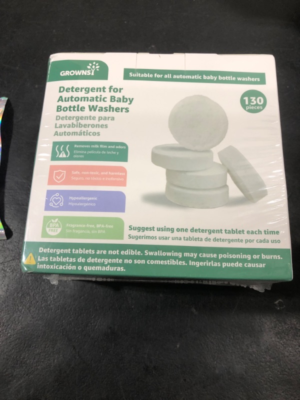 Photo 1 of GROWNSY Detergent Washing Tablets 130 PCS for Momcozy, Baby Brezza, Papablic Bottle Washer, Compatible with All Brands Baby Bottle Washers