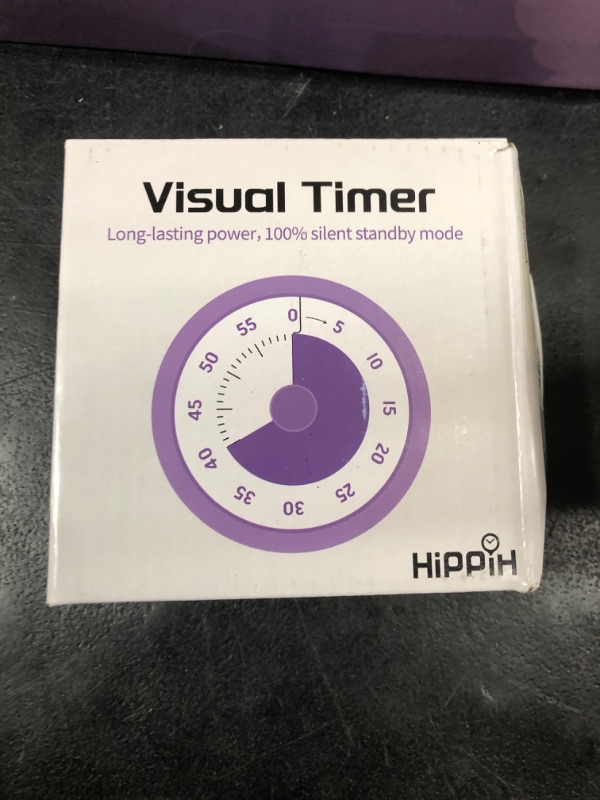 Photo 1 of HIPPIH Visual Timer for Kids, 60 Minute Countdown Timers for Classroom Kitchen Office, Rainbow Disk Desk Timer Clock with Silent Operation, Pomodoro Timer Time Management Tools for Toddler ADHD Purple