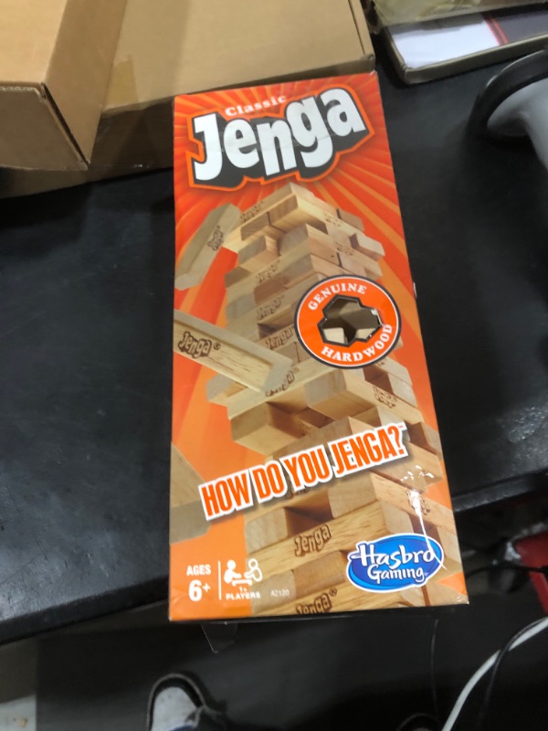 Photo 1 of Jenga Game | The Original Wood Block Game with Genuine Hardwood Blocks | Stacking Tower Game | Ages 6+ | 1 or More Players | Party Games for Kids | Family Games